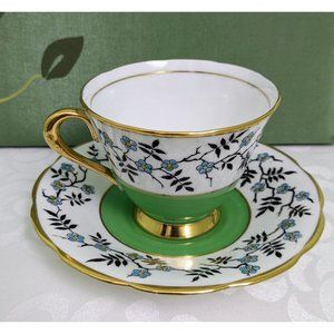 VTG TUSCAN Fine English Bone China Handpainted Tea Cup & Saucer, 5oz, England